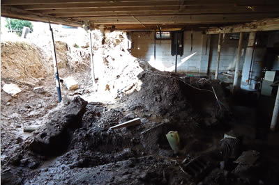Basements collapse from water pressure